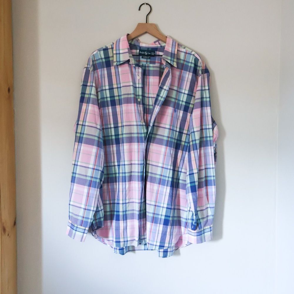 Ralph Lauren Men's Classic Fit Plaid Oxford Shirt - 2XB